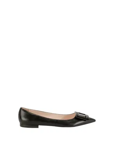 Roger Vivier Gommettine Leather Ballet Flats with Tonal Buckle | Thumbnail 1 Roger Vivier Gommettine Leather Ballet Flats with Tonal Buckle | Thumbnail 1