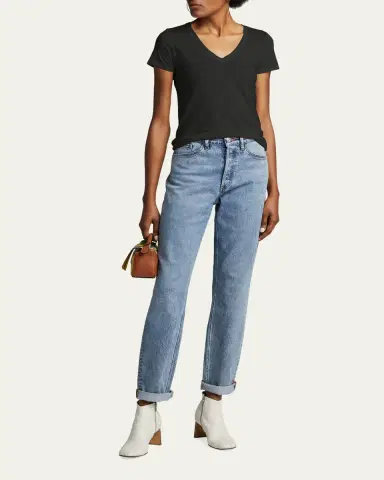 MAJESTIC FILATURES V-Neck Short-Sleeve Stretch Linen T-Shirt | Thumbnail 2