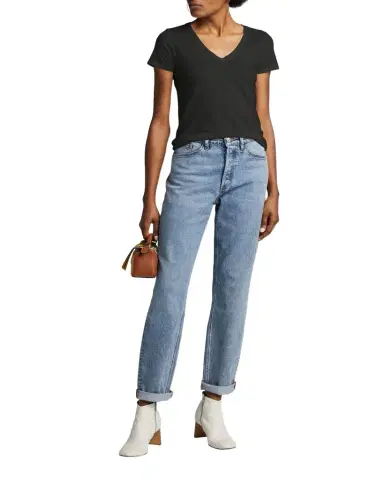MAJESTIC FILATURES V-Neck Short-Sleeve Stretch Linen T-Shirt | Thumbnail 1
