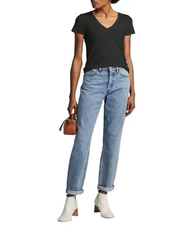 Majestic Filatures V-Neck Short-Sleeve Stretch Linen T-Shirt