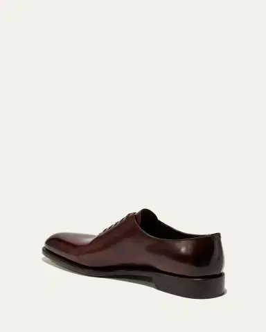 Ferragamo Men's Angiolo Tramezza Whole-Cut Leather Lace-Up Shoes | Thumbnail 4