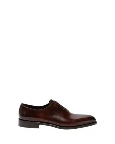 Ferragamo Men's Angiolo Tramezza Whole-Cut Leather Lace-Up Shoes | Thumbnail 1
