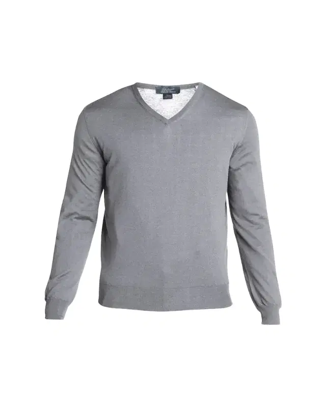 Men's Solid Cashmere V-Neck Sweater
