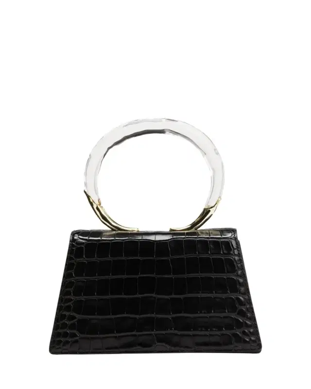 Alexis Bittar Lucite Quad Croc-Embossed Top-Handle Bag
