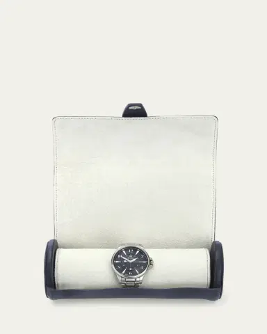 Royce New York Monogrammed Leather Travel Watch Roll, Personalized | Thumbnail 2