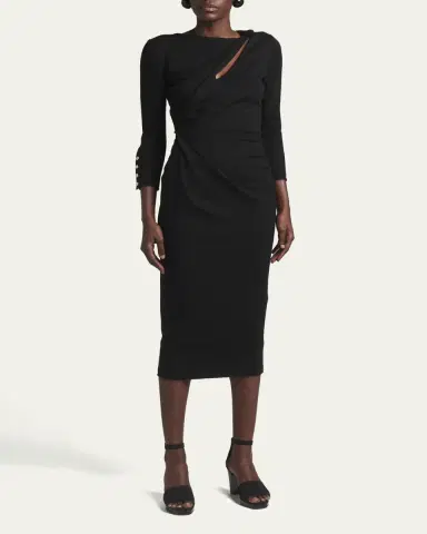 Giorgio Armani Asymmetric Keyhole Midi Dress | Thumbnail 2 Giorgio Armani Asymmetric Keyhole Midi Dress | Thumbnail 2