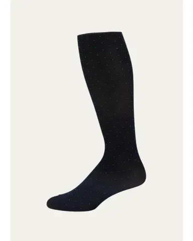 Pantherella Men's Gadsbury Pindot Crew Socks | Thumbnail 1