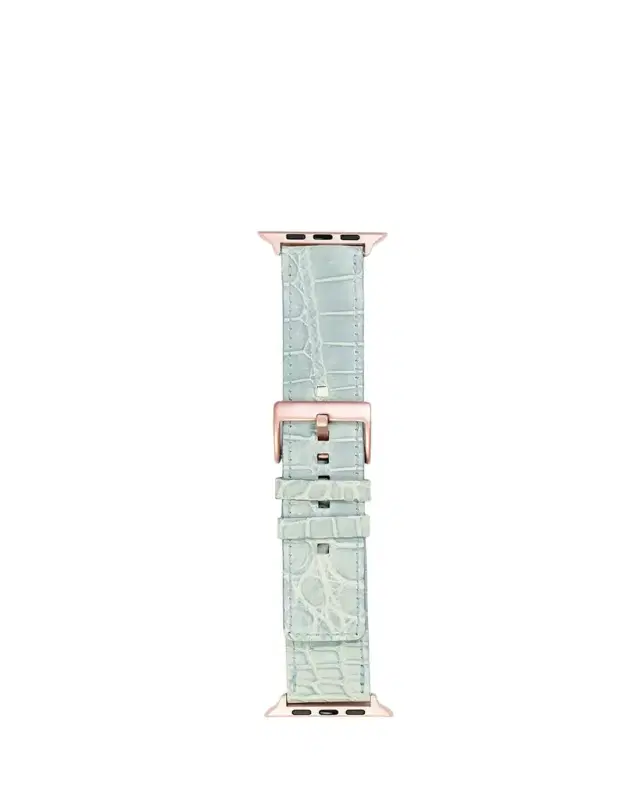 Abas Men's Apple Watch Alligator Watch Strap, Rose Gold Finish