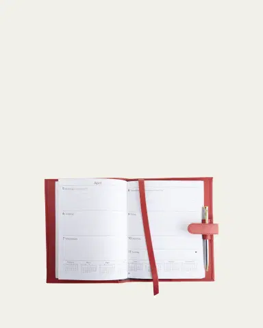 Royce New York Monogrammed Executive Weekly Leather Calendar Planner, Personalized | Thumbnail 3