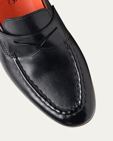 Santoni Men's Door Leather Penny Loafers | Thumbnail 4