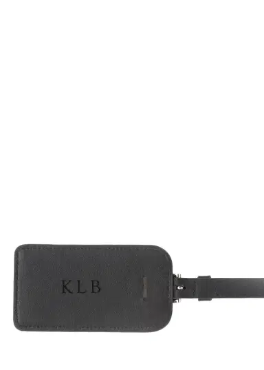 Royce New York Monogrammed Leather Luggage Tag, Personalized | Thumbnail 1