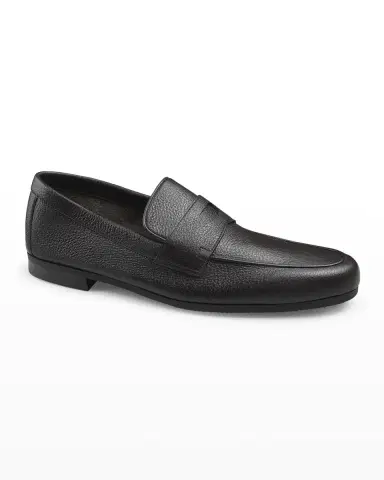 John Lobb Men's Thorne Soft Textured Leather Penny Loafers | Thumbnail 2 John Lobb Men's Thorne Soft Textured Leather Penny Loafers | Thumbnail 2