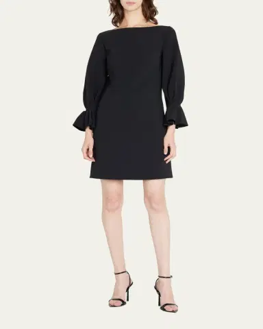 Carolina Herrera Ruffle-Cuff Shift Dress | Thumbnail 2 Carolina Herrera Ruffle-Cuff Shift Dress | Thumbnail 2