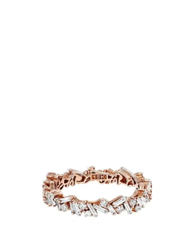 Suzanne Kalan 1K Rose Gold Diamond Fireworks Eternity Band Ring