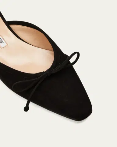 Manolo Blahnik Ballerimu Suede Bow Ballerina Flat Mules | Thumbnail 5