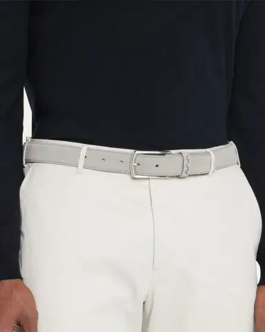 Zegna Men's Triple Stitch Leather Belt | Thumbnail 3 Zegna Men's Triple Stitch Leather Belt | Thumbnail 3
