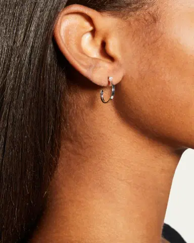 Lana 14K Gold Solo Diamond Hoop Earrings | Thumbnail 2
