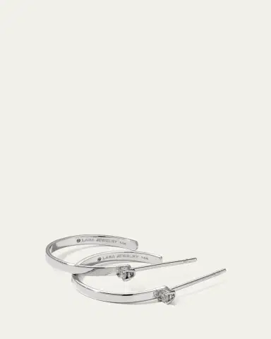 Lana 14K Gold Solo Diamond Hoop Earrings | Thumbnail 3