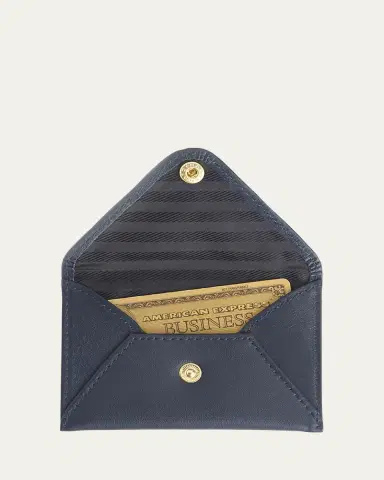 ROYCE New York Monogrammed Leather Envelope Style Card Holder, Personalized | Thumbnail 2