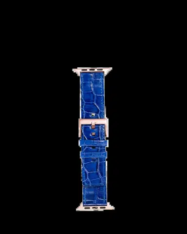 Abas Men's Apple Watch Alligator Watch Strap, Rose Gold Finish | Thumbnail 2 Abas Men's Apple Watch Alligator Watch Strap, Rose Gold Finish | Thumbnail 2