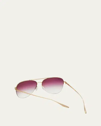 BARTON PERREIRA Chevalier Semi-Rimless Metal Aviator Sunglasses | Thumbnail 3