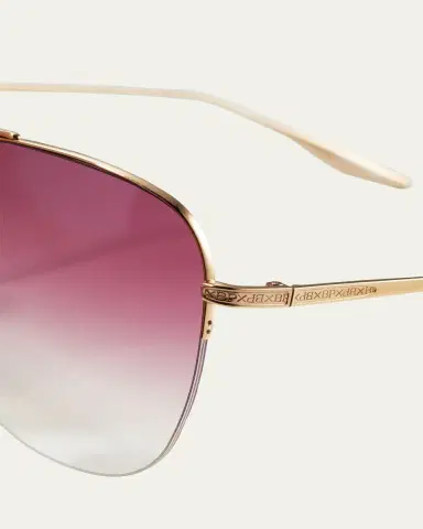 BARTON PERREIRA Chevalier Semi-Rimless Metal Aviator Sunglasses | Thumbnail 4