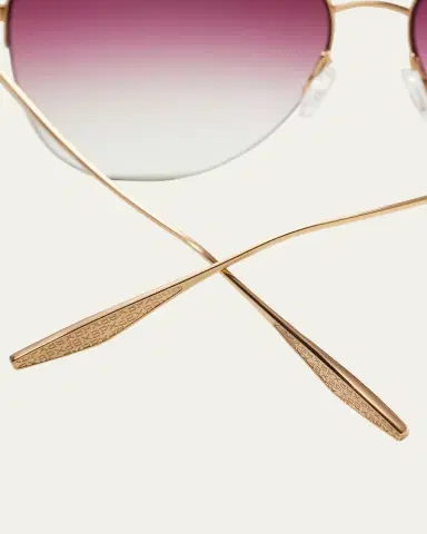 BARTON PERREIRA Chevalier Semi-Rimless Metal Aviator Sunglasses | Thumbnail 5