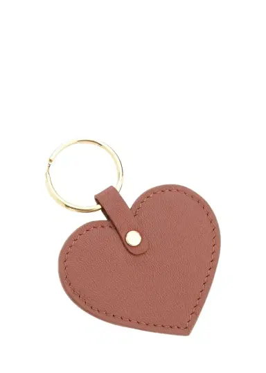 Royce New York Monogrammed Leather Heart-Shaped Key Chain, Personalized | Thumbnail 1