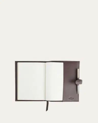 ROYCE New York Monogrammed Leather Executive Journal with Rollerball Pen, Personalized | Thumbnail 2