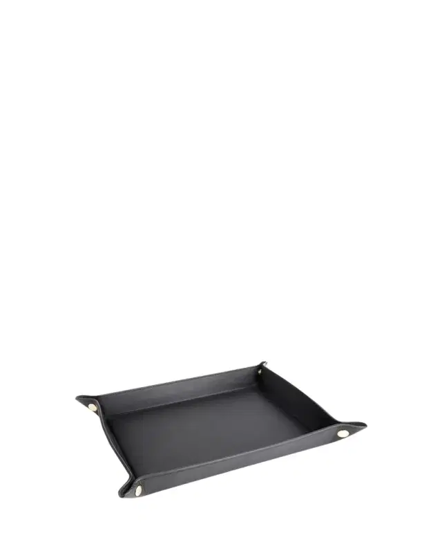 ROYCE New York Monogrammed Large Catchall Leather Valet Tray, Personalized