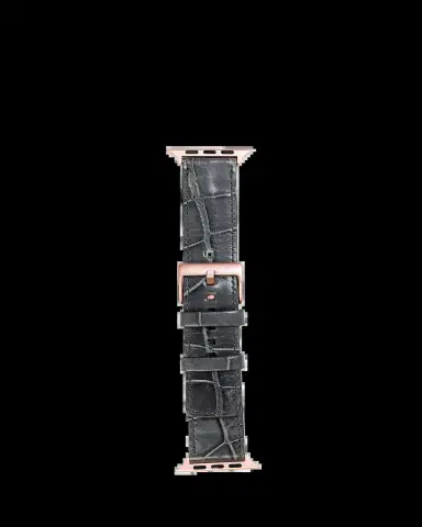 Abas Men's Apple Watch Alligator Watch Strap, Rose Gold Finish | Thumbnail 2 Abas Men's Apple Watch Alligator Watch Strap, Rose Gold Finish | Thumbnail 2