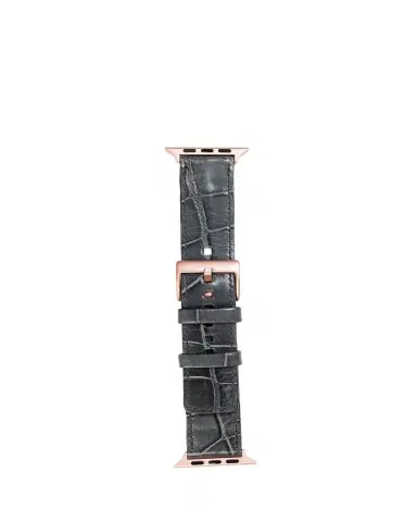 Abas Men's Apple Watch Alligator Watch Strap, Rose Gold Finish | Thumbnail 1 Abas Men's Apple Watch Alligator Watch Strap, Rose Gold Finish | Thumbnail 1