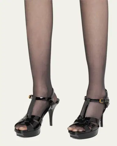 Saint Laurent Tribute Patent T-Strap Platform Sandals | Thumbnail 2 Saint Laurent Tribute Patent T-Strap Platform Sandals | Thumbnail 2