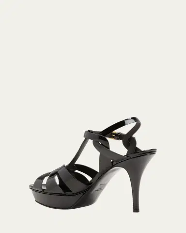 Saint Laurent Tribute Patent T-Strap Platform Sandals | Thumbnail 4 Saint Laurent Tribute Patent T-Strap Platform Sandals | Thumbnail 4