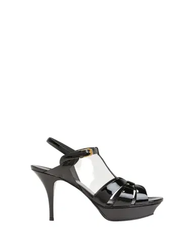 Saint Laurent Tribute Patent T-Strap Platform Sandals | Thumbnail 1 Saint Laurent Tribute Patent T-Strap Platform Sandals | Thumbnail 1