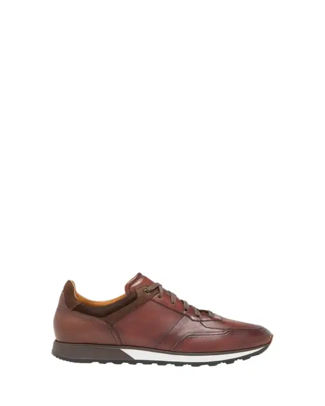 Magnanni Men's Arco Mix-Leather Trainer Sneakers