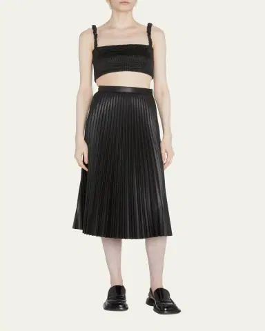 Proenza Schouler White Label Pleated Vegan Leather Midi Skirt | Thumbnail 2