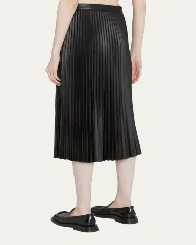 Proenza Schouler White Label Pleated Vegan Leather Midi Skirt | Thumbnail 3