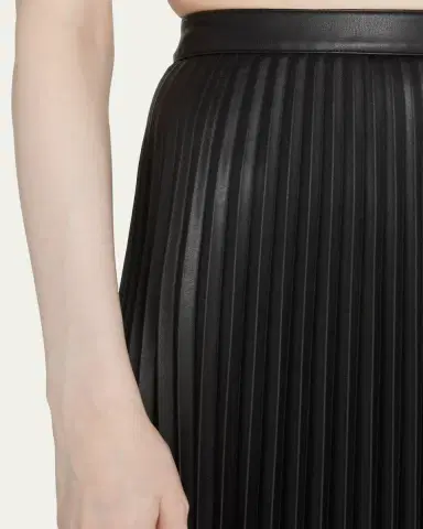 Proenza Schouler White Label Pleated Vegan Leather Midi Skirt | Thumbnail 5