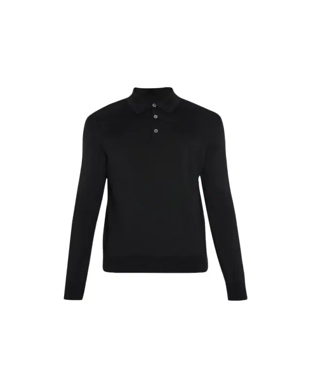 ZEGNA Men's Cashmere-Silk Polo Sweater