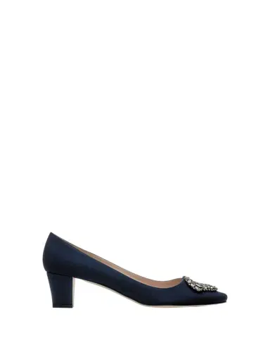 Manolo Blahnik Okkatto Crystal Silk Block-Heel Pumps | Thumbnail 1
