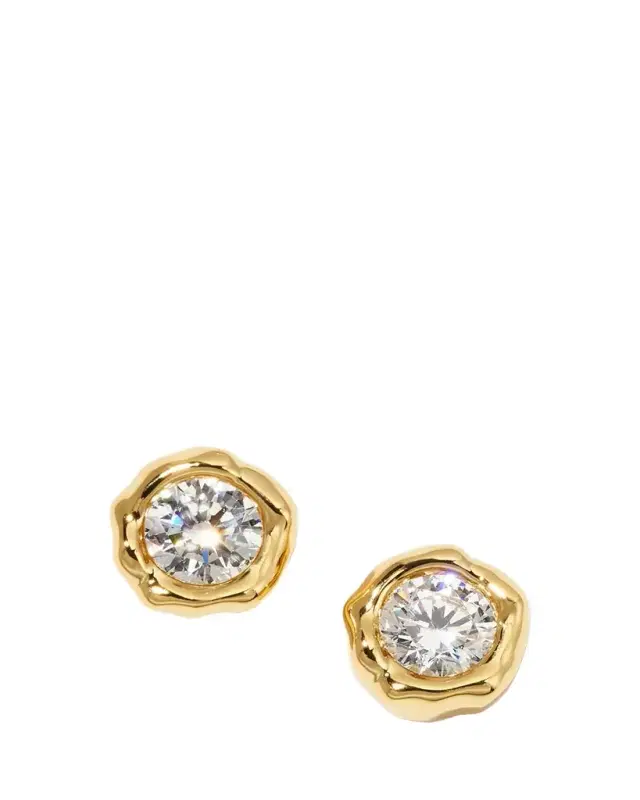 Asterales Molten Bezel Stud Earrings