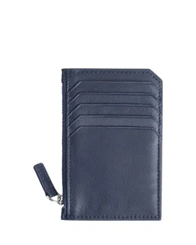ROYCE New York Monogrammed Zippered Leather Credit Card Case, Personalized | Thumbnail 1