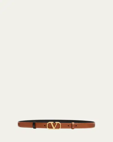 Valentino Garavani VLogo Leather Belt, 20mm | Thumbnail 3