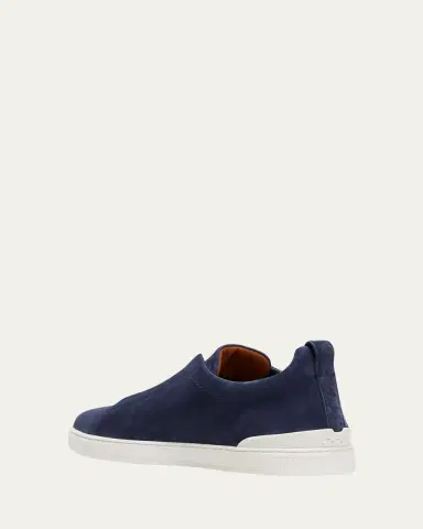 ZEGNA Men's Triple Stitch Suede Sneakers | Thumbnail 4