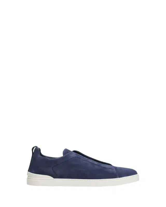 ZEGNA Men's Triple Stitch Suede Sneakers