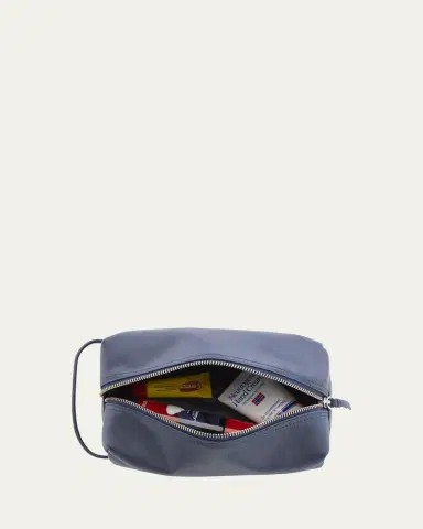 ROYCE New York Monogrammed Compact Leather Toiletry Bag, Personalized | Thumbnail 2
