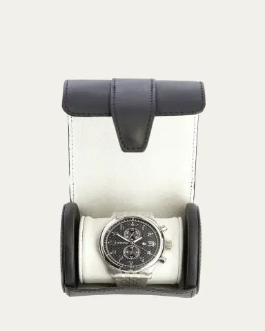 Royce New York Monogrammed Leather Travel Watch Roll, Personalized | Thumbnail 2