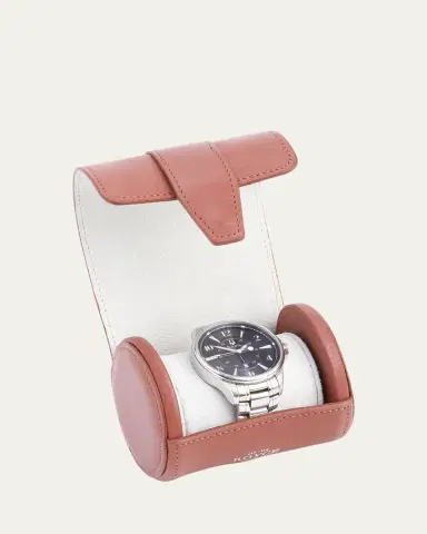 Royce New York Monogrammed Leather Travel Watch Roll, Personalized | Thumbnail 4