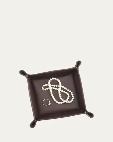ROYCE New York Monogrammed Leather Catchall Valet Tray, Personalized | Thumbnail 3